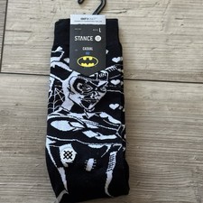 Men s Stance Crew Socks BATMAN Quinn Black White One Size New With Tag