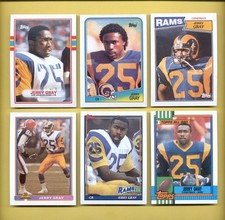1987-1991 Topps Bowman JERRY GRAY Los Angeles Rams 6-Card Lot Rookie RC