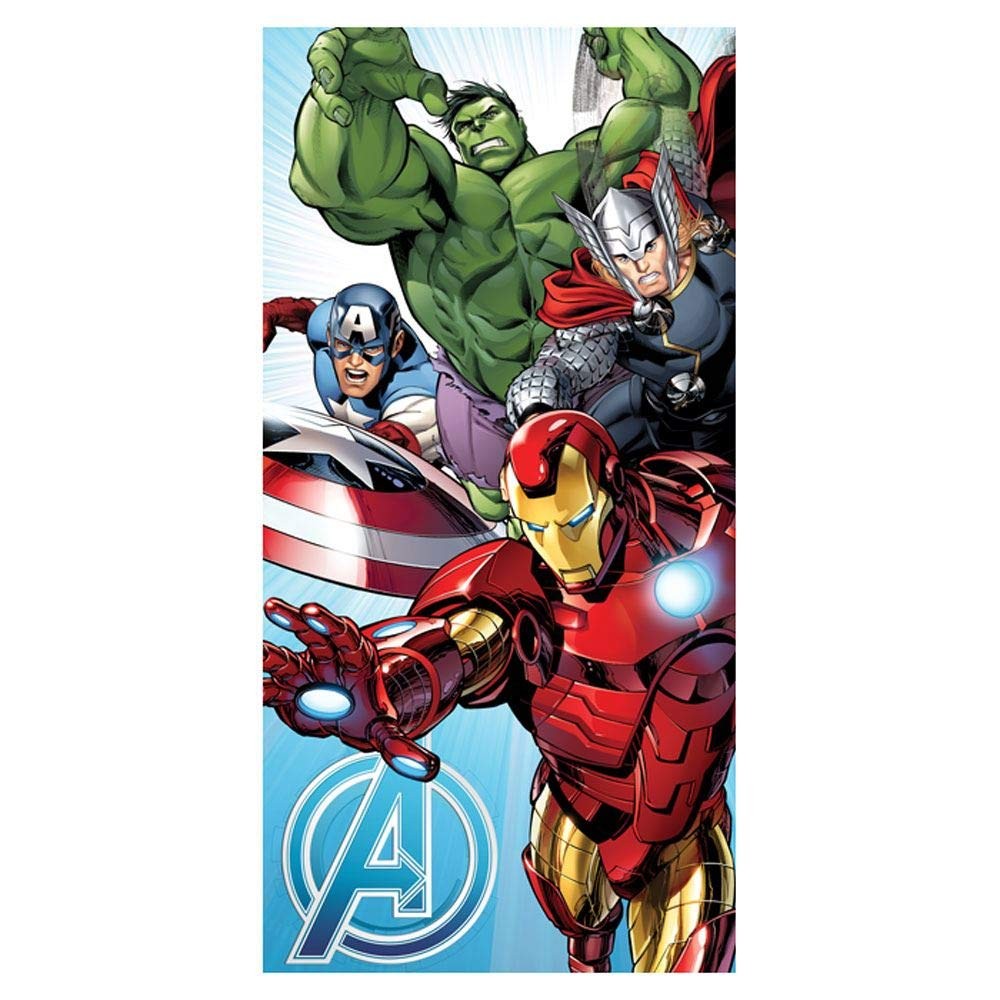 Jerry Fabrics - Asciugamano blu, motivo: Marvel Avengers (v2w)