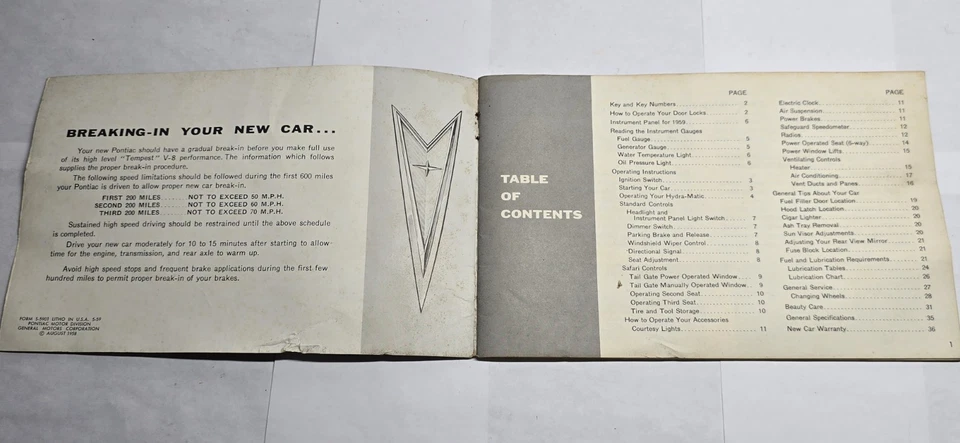 Original OEM 1959 Pontiac Owner’s Guide Bonneville Catalina StarChief - Imagem 2 de 4