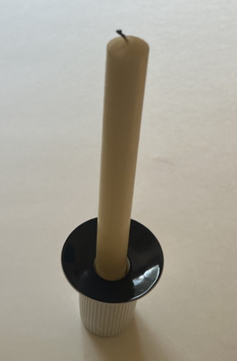 1950s Arzberg Germany Porcelain Candlestick mid-century modern navy blue & white