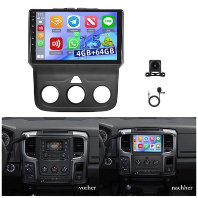 4+64GB Android15 Autoradio Carplay GPS  für Dodge Ram 1500 2500 3500 2014-2018