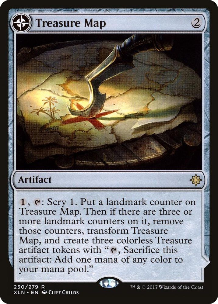 2017 Magic: The Gathering: Ixalan - Treasure Map (#250, R, Near Mint)