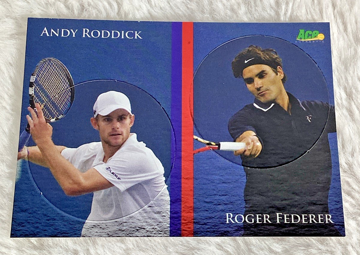 2011 Ace Authentic Match Point 2 Dual Pogs Andy Roddick Roger Federer DP6