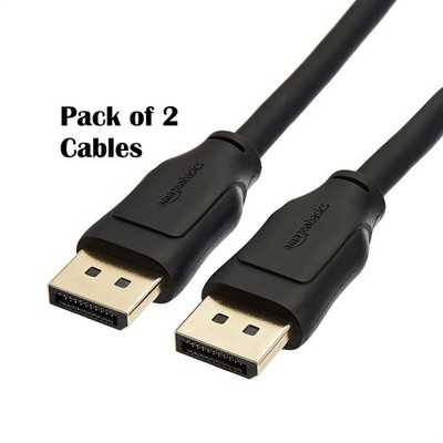2 Pack Amazon Basics 10Ft DisplayPort 1.4 Cable 8K 60hz UHD 3D HDR