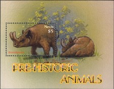 Nevis 2005 Dinosaurs,Prehistoric Animals,Brontotherium,Nature,m/s MNH