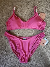 Shade  Shore Women's Size XL 16 High Leg Medium Coverage Bikini Set Pink
