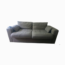 Grey Fabric Sofa Couch with Cushions, 190cm L x 90cm W x 40cm H