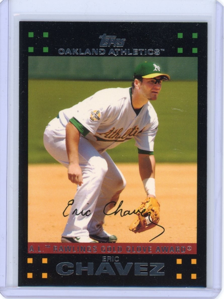 2007 TOPPS ERIC CHAVEZ GOLD GLOVE #298 RED BACK SP SET BREAK OAKLAND ATHLETICS