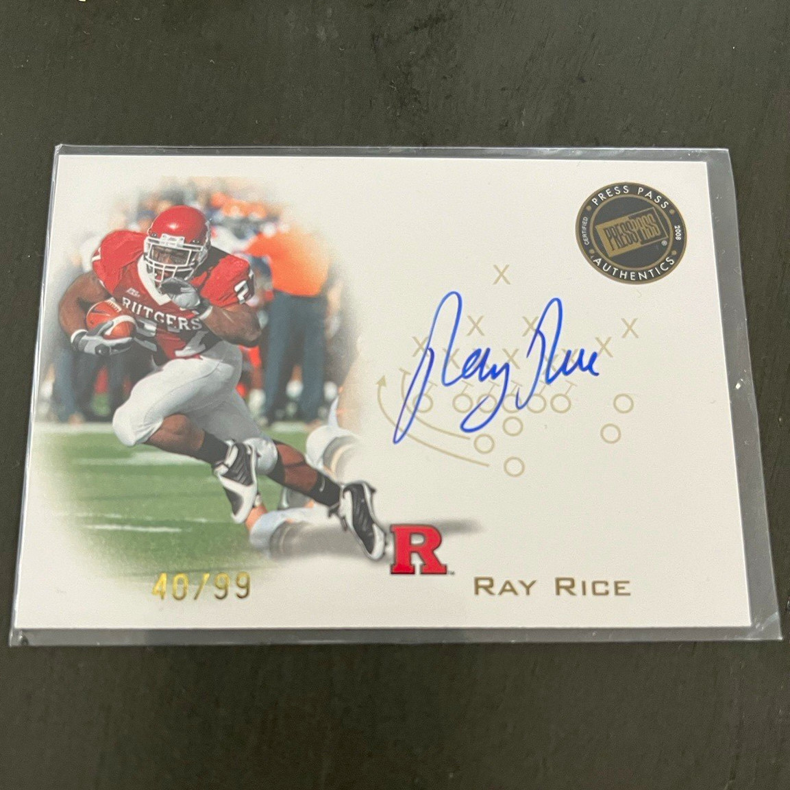 Ray Rice Press Pass Autographs #PPSRR Gold