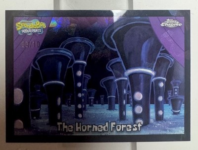 Spongebob Topps Chrome Sapphire Edition The Horned Forest Black /10