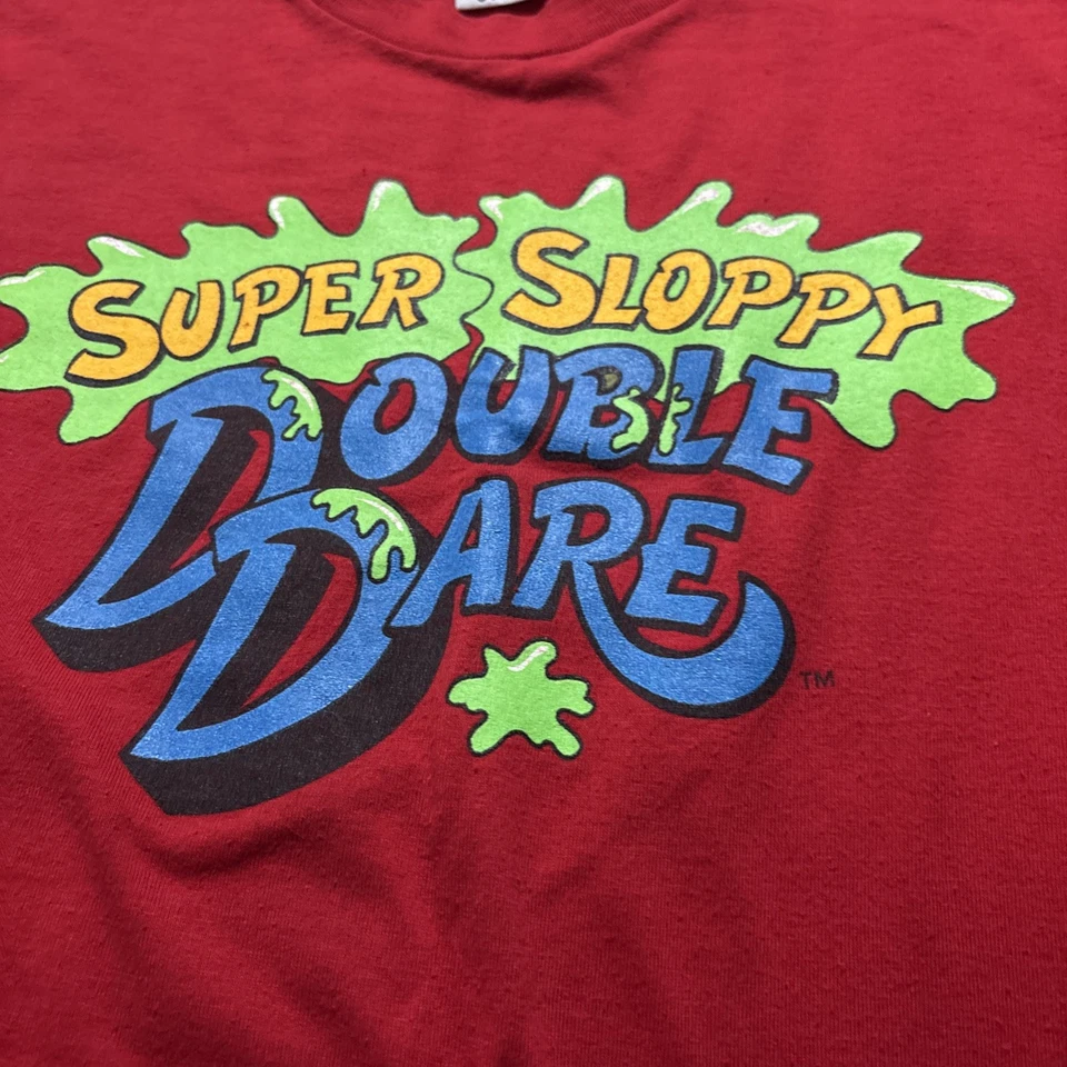 Camisa grande vintage años 90 súper descuidada doble atrevida Nickelodeon puntada única Foto 3 de 4