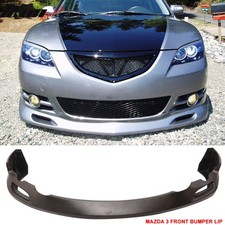 Fits 04-06 Mazda 3 S Sedan K Style Front Bumper Lip Spoiler Unpainted Black Pu