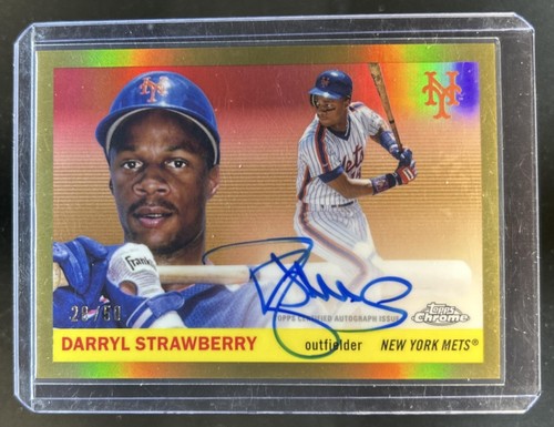 2025 Topps Chrome Platinum Darryl Strawberry Auto Gold Refractor #/50 Mets