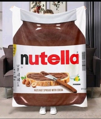 Neuheit Nutella Schokoladenaufstrich bedruckt weiche Fleecedecke Geschenk groß