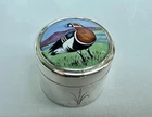 Fine Sterling Silver & Enamel Ltd Edition Pill Box By St James House Company.