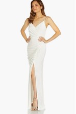 ADRIANNA PAPELL Jersey Mermaid Gown In Ivory Size 8 NWT! $189