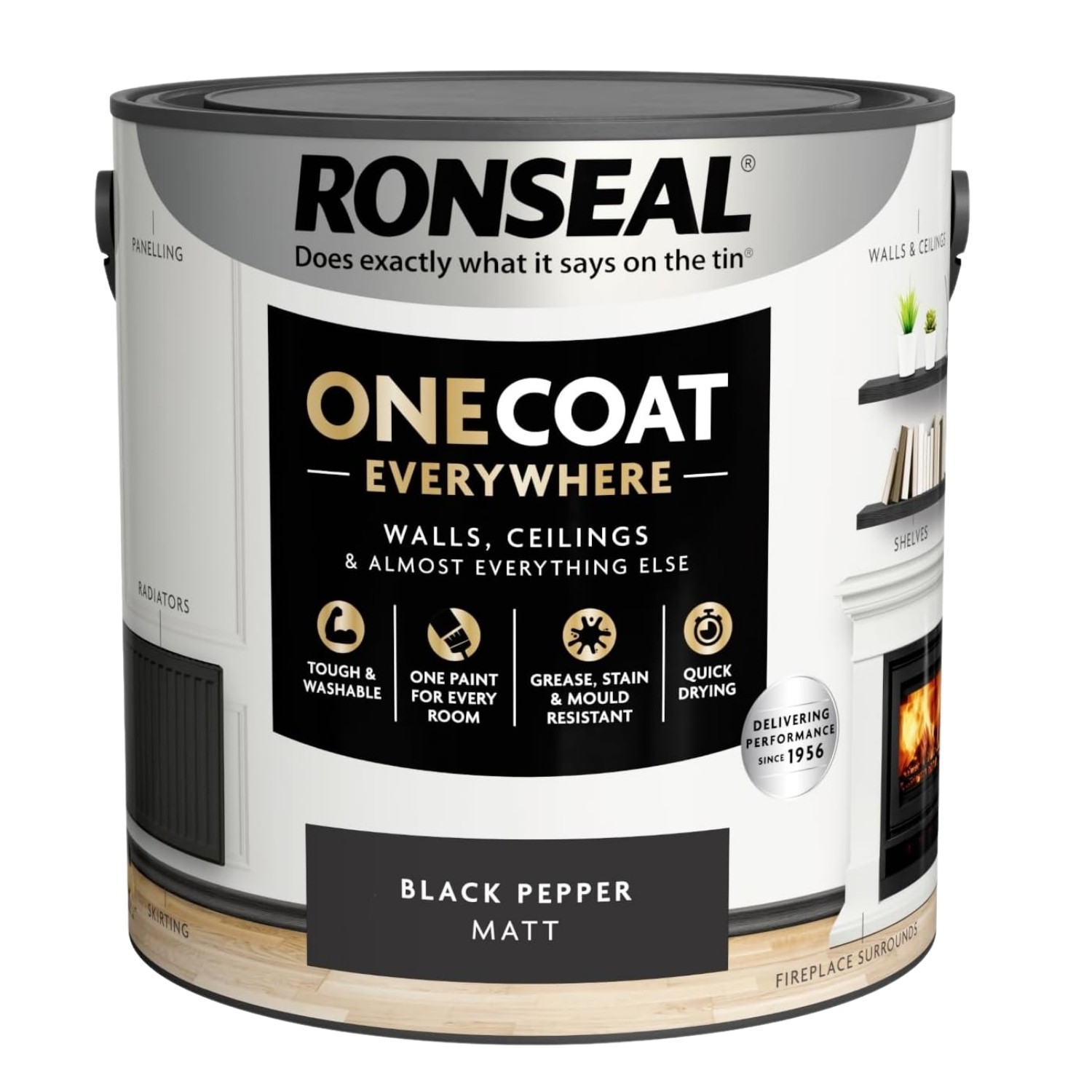 B&Q - One Coat Evrywhere Matt Paint 2.5L Black Pepper - Image 10
