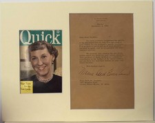 Mamie Eisenhower - Matted Autograph - 14x11