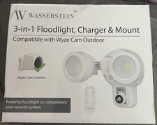 Wasserstein 3-in-1 Floodlight Charger Mount for Wyze Cam Outdoor Security System