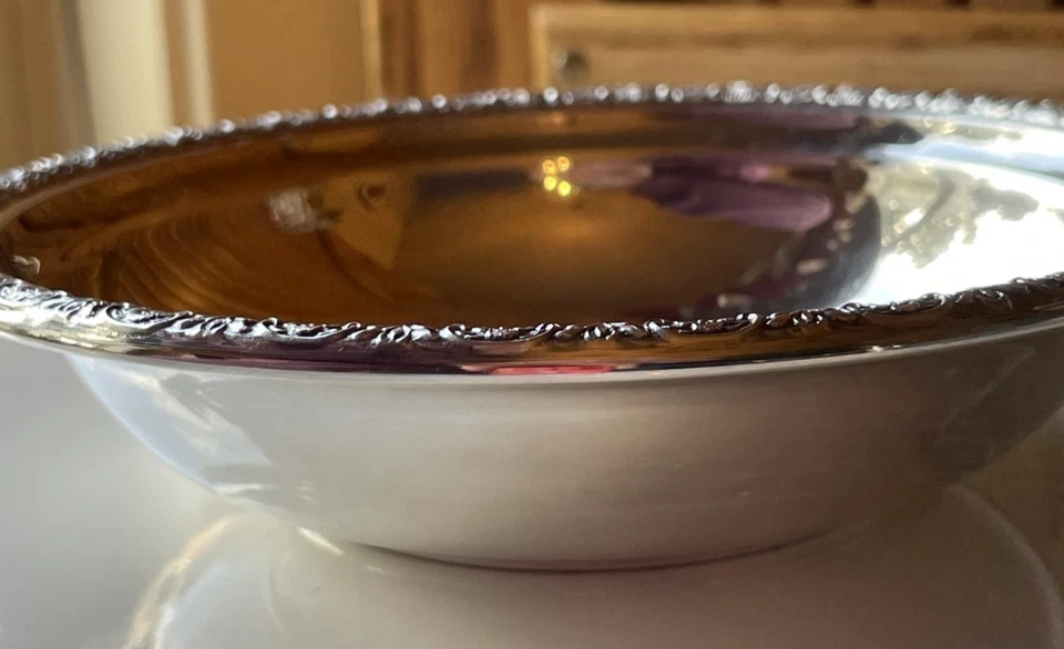 1940s Rare International Sterling Silver Bon Bon Bowl B179 Prelude Repousse Rim - Image 4 of 4