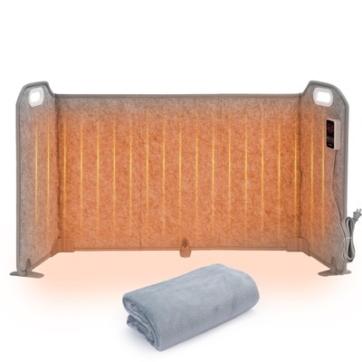 Foldable Under Desk Heater with Blanket, 5-Fold Plus Size, 8 Levels High Temp...