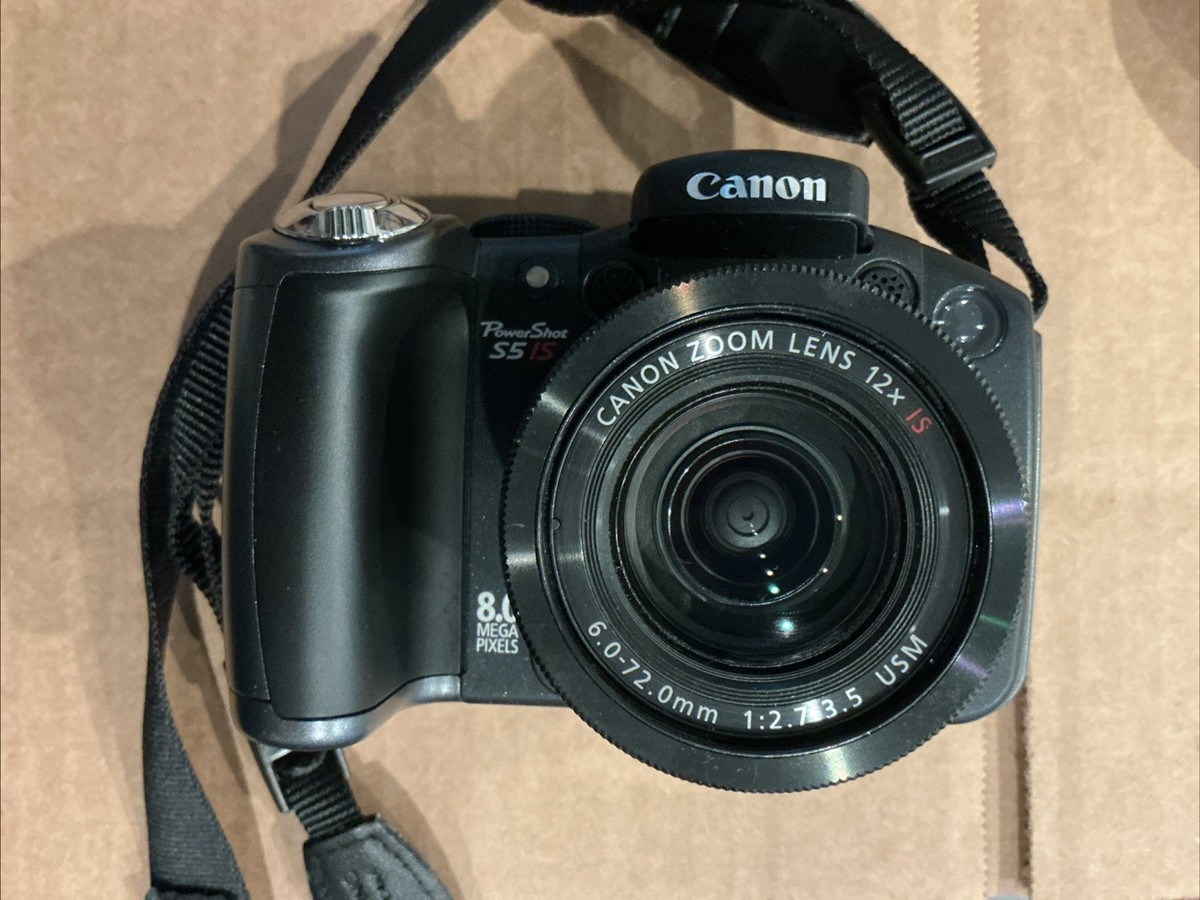 Canon PowerShot S5 IS 8.0 MP 12x Zoom Digital Camera Black PC1234