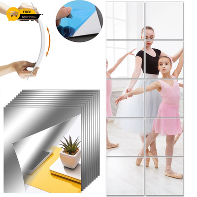 Zum Selbermachen 3D Acryl Quadrat Spiegel Wandaufkleber Selbstklebend Home Decor 10/20/30 Stck.