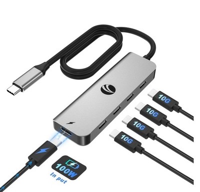 VCOM 10Gbps USB C Hub，5 Ports USB 3.2 Gen 2 Splitter with 100W Power Deli