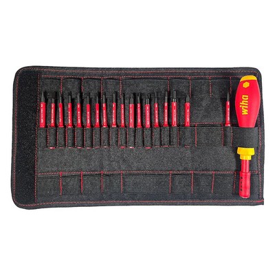 Wiha 28398 18 Tip Insulated Soft Finish Slim Line Blade Screwdriver Set 19Pcs