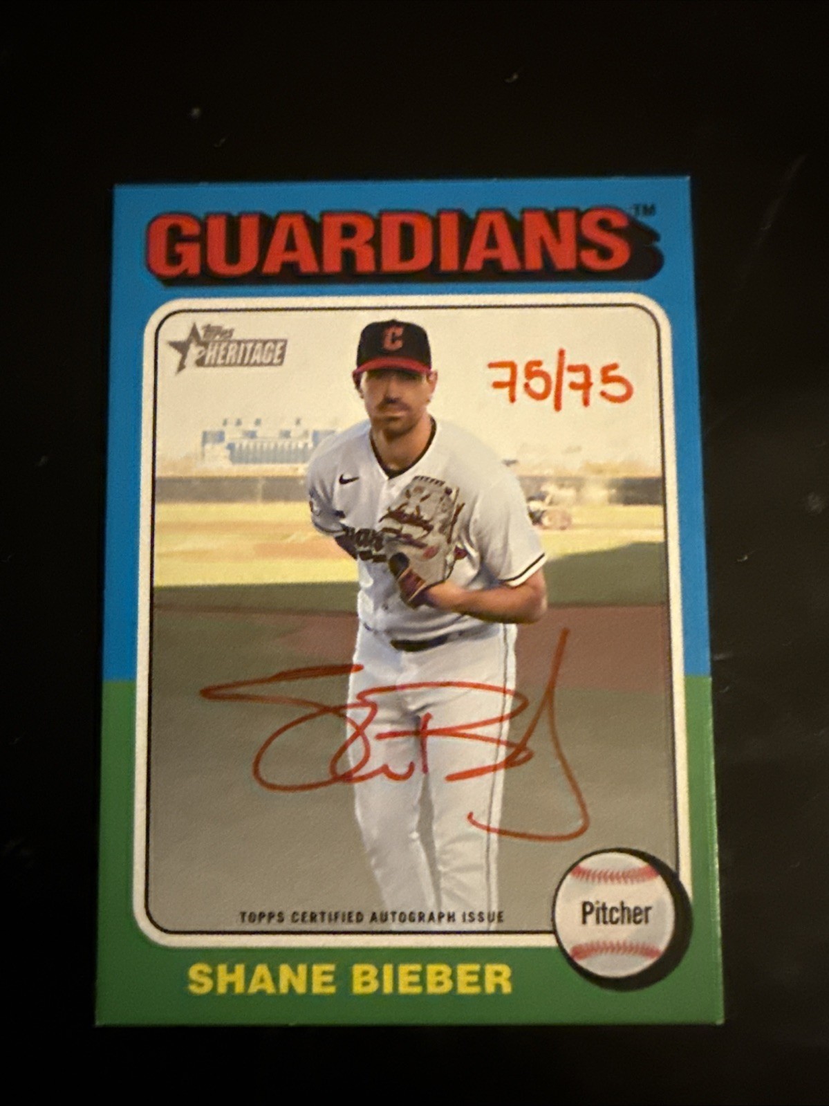 2024 Topps Heritage High Number - Real One Autographs Shane Bieber red auto /75