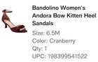 Women's Andora Bow Kitten Heel Sandals Cranberry 6.5 — photo 5
