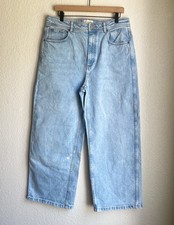 Sezane Denim US Size 10 Le Crop Jeans in Bleach Wide Leg