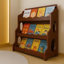 Kids Bookshelf Wooden Montessori Book Shelf Dutch Design 3Tier
