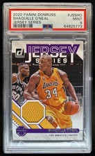 2020-21 Panini Donruss Shaquille O'Neal Jersey Series #JS-SHO Lakers PSA 9