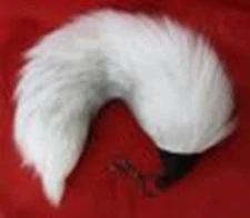 Real Fawn Light Marble Fox Fur Tail Key chain
