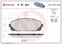 Brembo P 37 021 Bremsbelagsatz, Scheibenbremse For Jeep Jeep (Gac Fca)