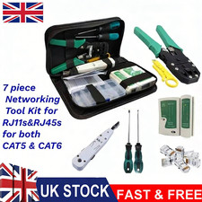 COMPLETE RJ45 NETWORK TOOL KIT CABLE CRIMPING CRIMPER TESTER PASS-THROUGH SET UK