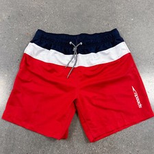 Speedo Men's Swim Trunks Red White Blue July 4th Large