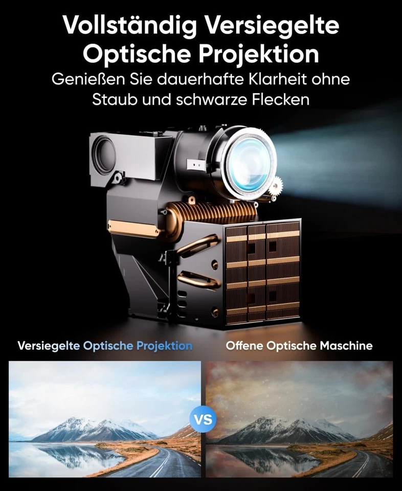 Android Ultimea Poseidon E40 TV 4K Beamer 1000 ANSI Lumen Projector Native 1080 - Bild 4 von 4