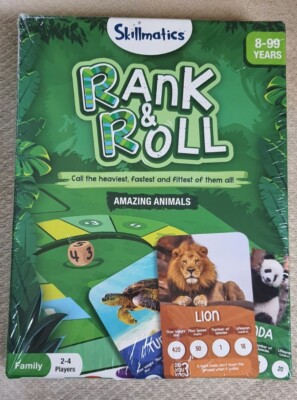 Skillmatics Rank & Roll Amazing Animals Board Game, For 8-99 Years kids Adults