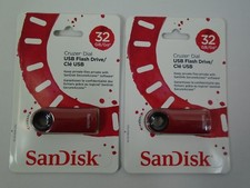 2 SanDisk 32 GB Cruzer Dial USB Flash Drive New Factory Sealed 80-56-16618-032G