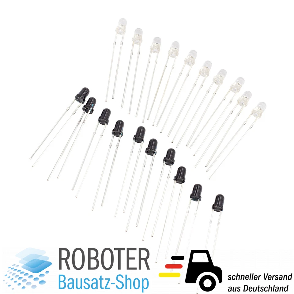 10 Paar IR LED 3mm 940nm Infrarot Emittierende Diode Sender + Empfänger - Bild 2 von 2