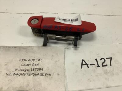 2006 AUDI A3 HATCHBACK FRONT LEFT DRIVER SIDE DOOR EXTERIOR HANDLE RED OEM+