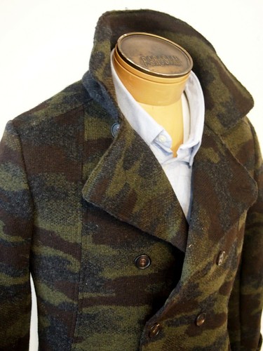 Chaquetón Pizarra y Piedra Daren Mezcla de Lana Camuflaje Doble Pecho Nuevo con Etiquetas Pequeño $498 - Imagen 9 de 9