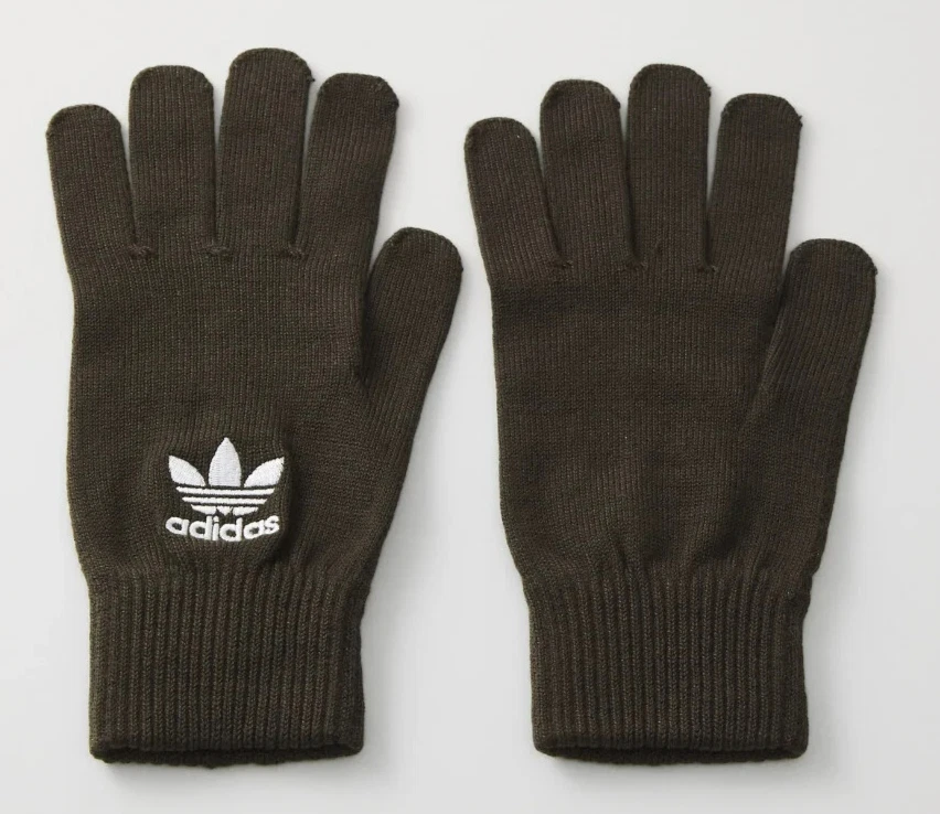 Mens Genuine Adidas Winter Knit Gloves shadow olive Accessories Medium Large