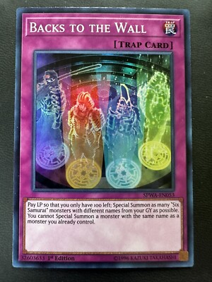 YuGioh Backs to the Wall (1st Ed.) SPWA-EN053 Super Rare Card | eBay