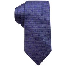 RYAN SEACREST DISTINCTION Purple Evans Polka Dot Silk Slim Tie