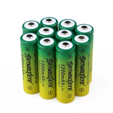 Skywolfeye 14500 Battery 1200mAh Li-ion 3.7V Rechargeable Cell AA Size LOT