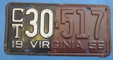 1956 Virginia License Plate